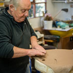 John Higgins at work in his studio 2018